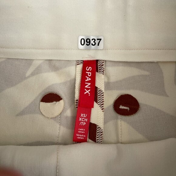 SPANX On-the-Go Ankle Slim Straight Pants Pull On Clay Zebra Brown Women XS - Picture 9 of 16